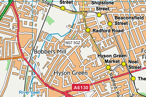 NG7 5GZ map - OS VectorMap District (Ordnance Survey)