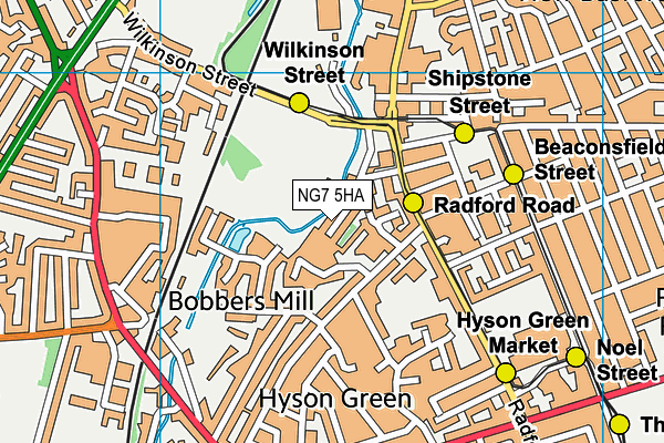 NG7 5HA map - OS VectorMap District (Ordnance Survey)