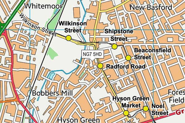 NG7 5HD map - OS VectorMap District (Ordnance Survey)