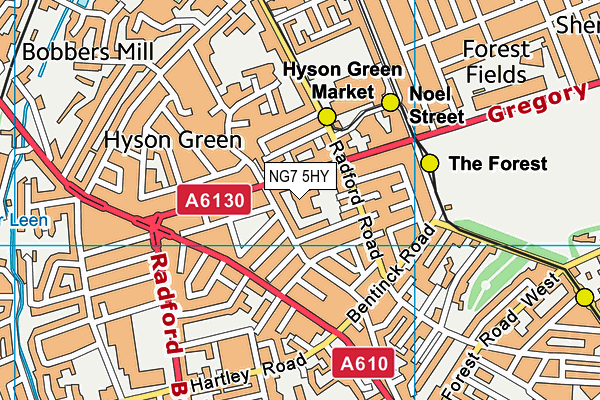 NG7 5HY map - OS VectorMap District (Ordnance Survey)