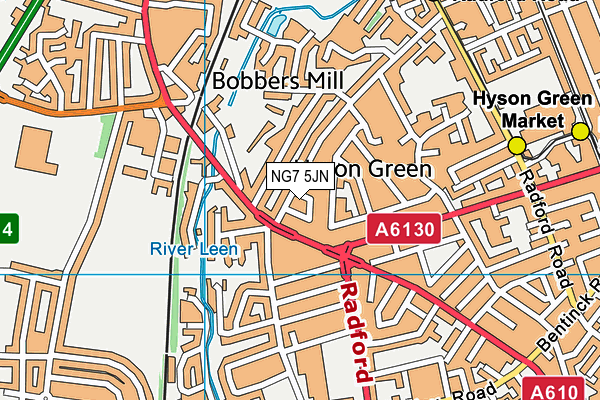 NG7 5JN map - OS VectorMap District (Ordnance Survey)