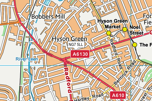 NG7 5LL map - OS VectorMap District (Ordnance Survey)