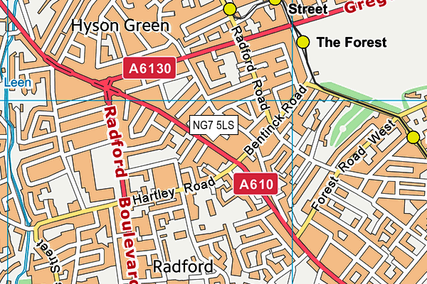 NG7 5LS map - OS VectorMap District (Ordnance Survey)