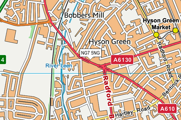 NG7 5NG map - OS VectorMap District (Ordnance Survey)