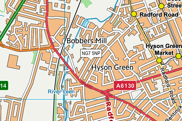 NG7 5NP map - OS VectorMap District (Ordnance Survey)