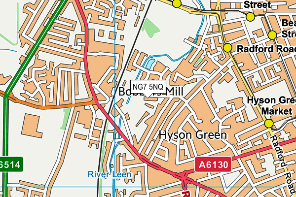 NG7 5NQ map - OS VectorMap District (Ordnance Survey)