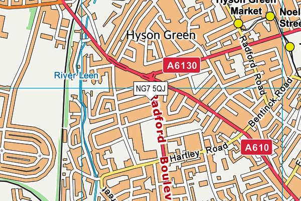The Gym Group (Nottingham Radford) map (NG7 5QJ) - OS VectorMap District (Ordnance Survey)