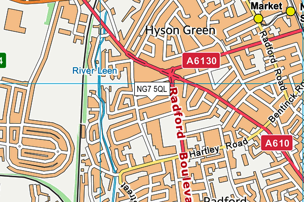 NG7 5QL map - OS VectorMap District (Ordnance Survey)