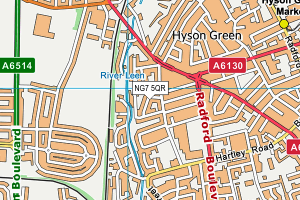 NG7 5QR map - OS VectorMap District (Ordnance Survey)