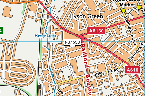 NG7 5QU map - OS VectorMap District (Ordnance Survey)