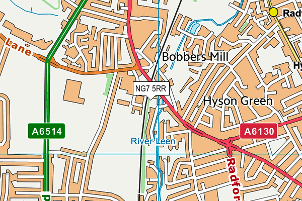 NG7 5RR map - OS VectorMap District (Ordnance Survey)