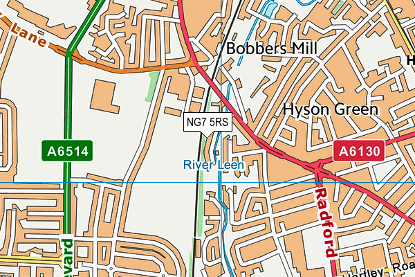 NG7 5RS map - OS VectorMap District (Ordnance Survey)