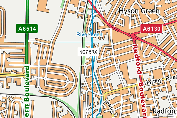 NG7 5RX map - OS VectorMap District (Ordnance Survey)