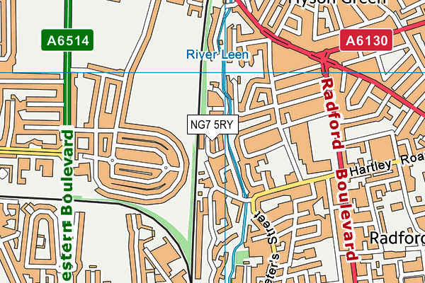 NG7 5RY map - OS VectorMap District (Ordnance Survey)