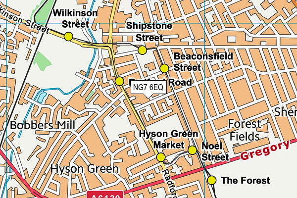 NG7 6EQ map - OS VectorMap District (Ordnance Survey)