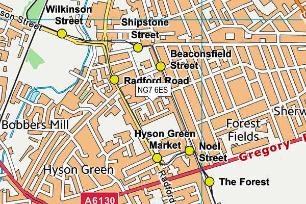 NG7 6ES map - OS VectorMap District (Ordnance Survey)