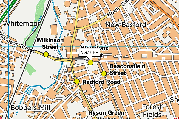 NG7 6FP map - OS VectorMap District (Ordnance Survey)