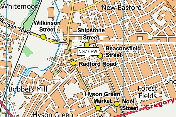 NG7 6FW map - OS VectorMap District (Ordnance Survey)