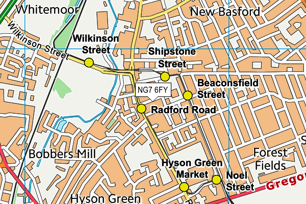 NG7 6FY map - OS VectorMap District (Ordnance Survey)