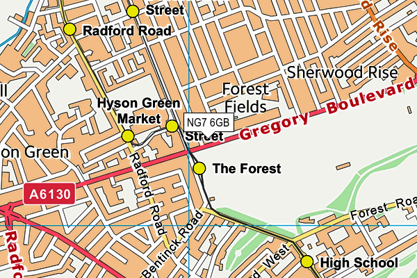 NG7 6GB map - OS VectorMap District (Ordnance Survey)