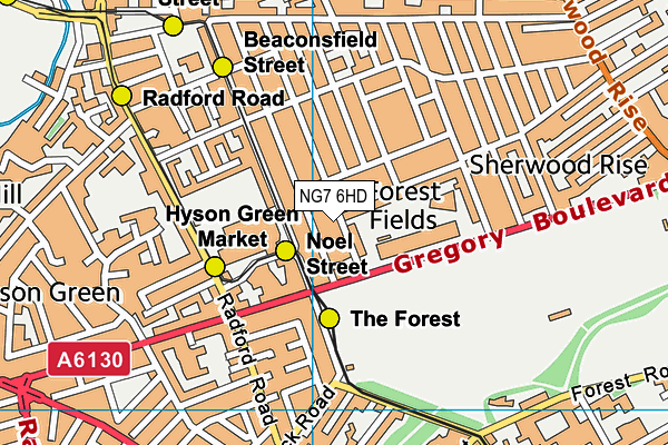 NG7 6HD map - OS VectorMap District (Ordnance Survey)