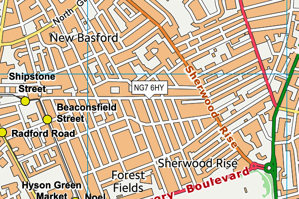 NG7 6HY map - OS VectorMap District (Ordnance Survey)