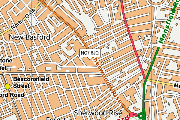 NG7 6JQ map - OS VectorMap District (Ordnance Survey)