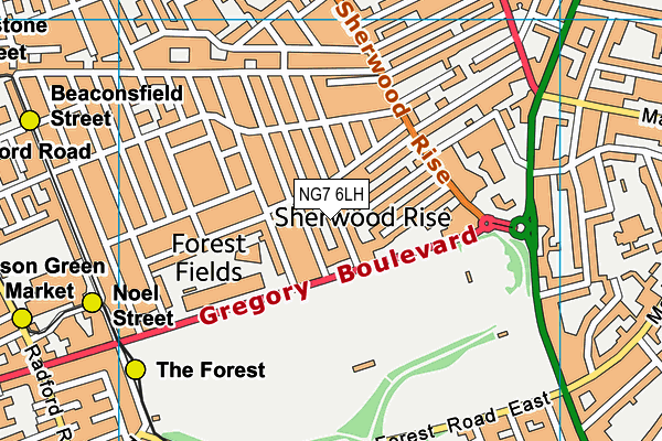 NG7 6LH map - OS VectorMap District (Ordnance Survey)