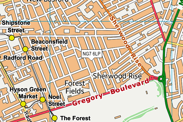 NG7 6LP map - OS VectorMap District (Ordnance Survey)