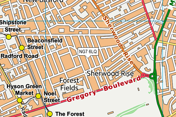 NG7 6LQ map - OS VectorMap District (Ordnance Survey)