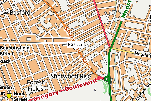 NG7 6LY map - OS VectorMap District (Ordnance Survey)