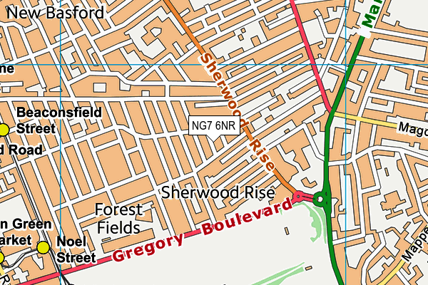 NG7 6NR map - OS VectorMap District (Ordnance Survey)