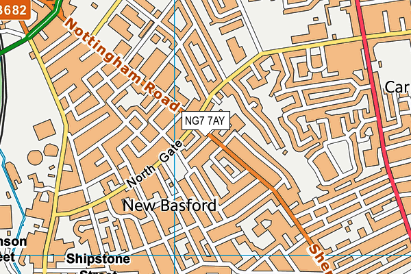 NG7 7AY map - OS VectorMap District (Ordnance Survey)