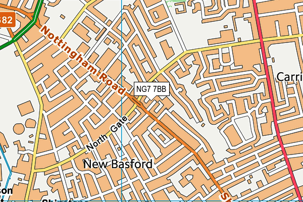 NG7 7BB map - OS VectorMap District (Ordnance Survey)