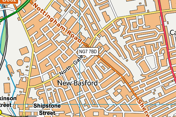 NG7 7BD map - OS VectorMap District (Ordnance Survey)