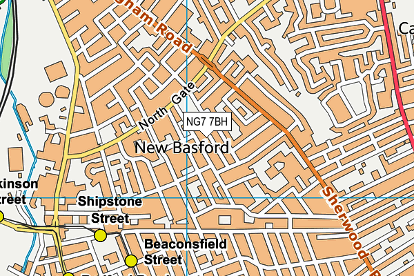 NG7 7BH map - OS VectorMap District (Ordnance Survey)