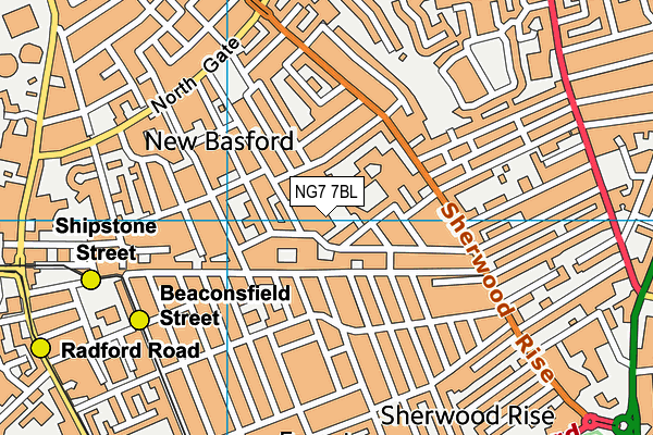 NG7 7BL map - OS VectorMap District (Ordnance Survey)