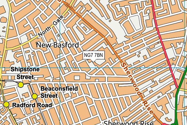 NG7 7BN map - OS VectorMap District (Ordnance Survey)