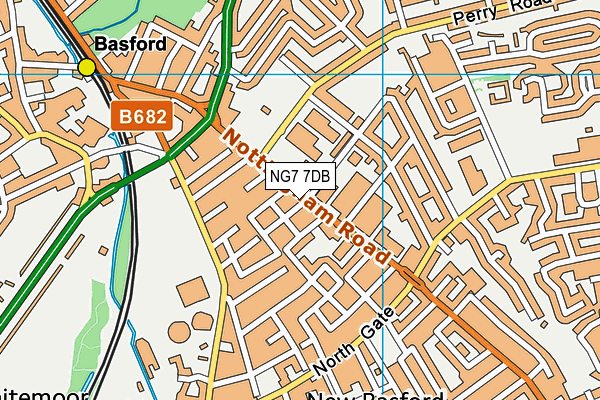 NG7 7DB map - OS VectorMap District (Ordnance Survey)