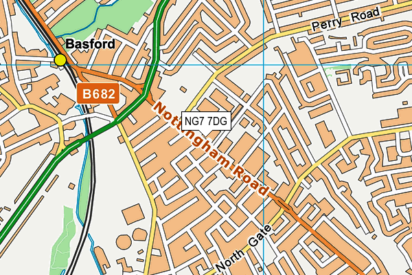 NG7 7DG map - OS VectorMap District (Ordnance Survey)