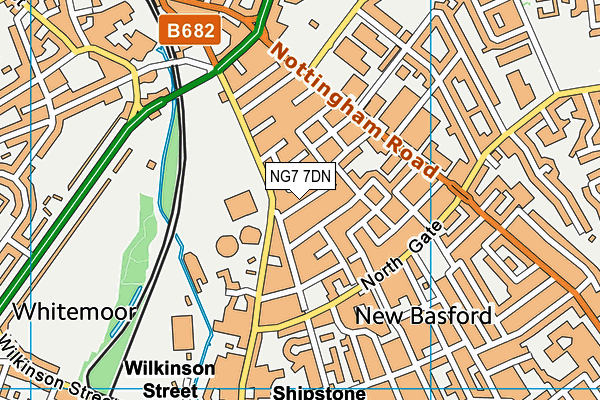 NG7 7DN map - OS VectorMap District (Ordnance Survey)