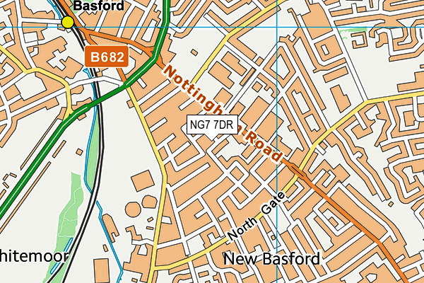 NG7 7DR map - OS VectorMap District (Ordnance Survey)