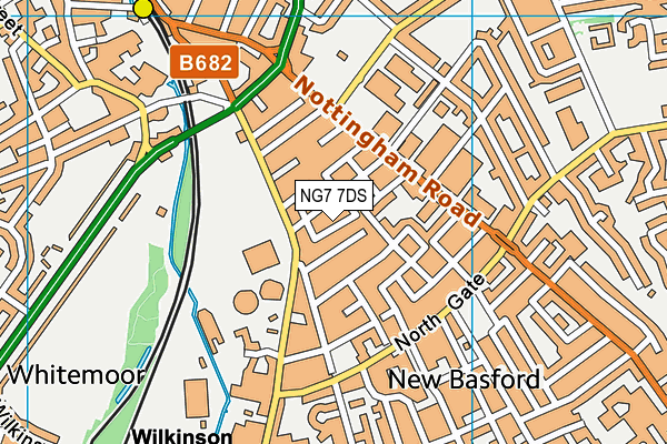 NG7 7DS map - OS VectorMap District (Ordnance Survey)