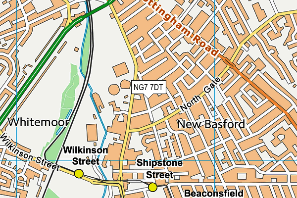NG7 7DT map - OS VectorMap District (Ordnance Survey)