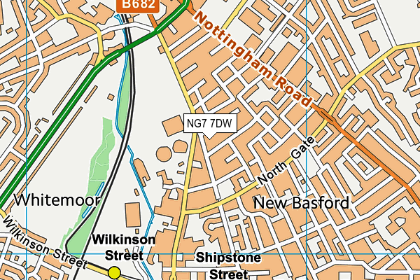 NG7 7DW map - OS VectorMap District (Ordnance Survey)