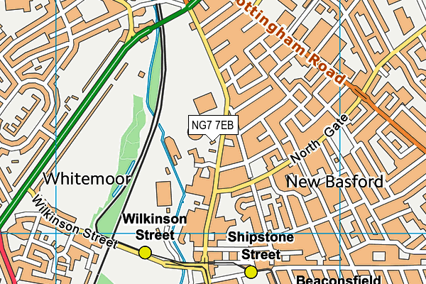 NG7 7EB map - OS VectorMap District (Ordnance Survey)