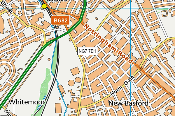 NG7 7EH map - OS VectorMap District (Ordnance Survey)