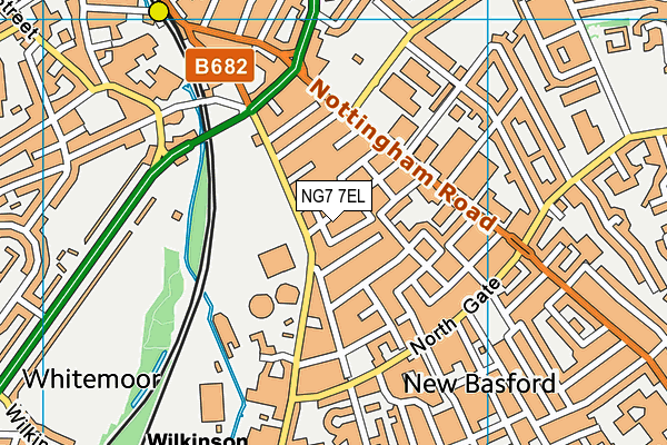 NG7 7EL map - OS VectorMap District (Ordnance Survey)