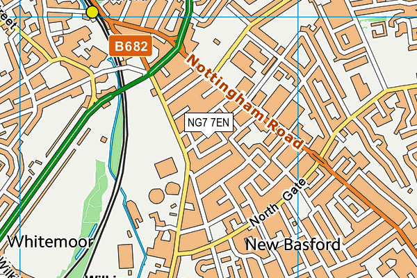 NG7 7EN map - OS VectorMap District (Ordnance Survey)