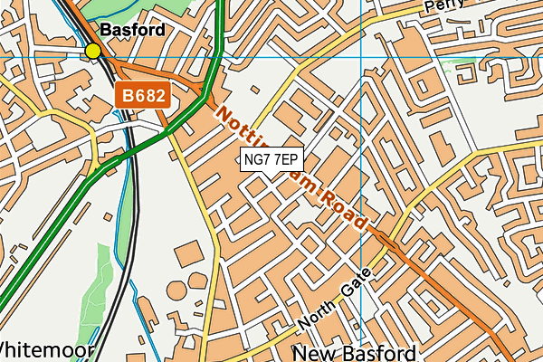 NG7 7EP map - OS VectorMap District (Ordnance Survey)